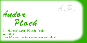 andor ploch business card